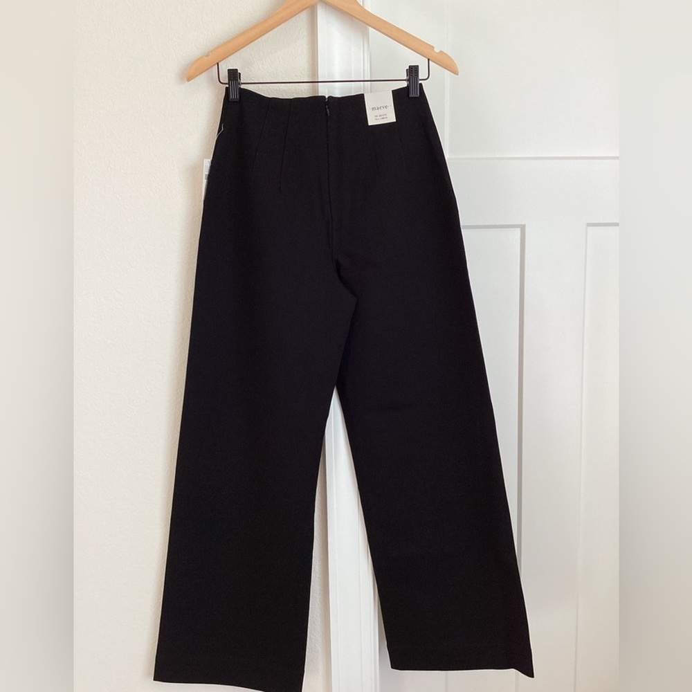 NWT! Anthro Maeve Colette Embroidered High-Rise Wide-Leg Full-Length Pants - 🍯 - Picture 7 of 13